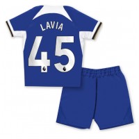 Dječji Nogometni Dres Chelsea Romeo Lavia #45 Domaci 2023-24 Kratak Rukav (+ Kratke hlače)